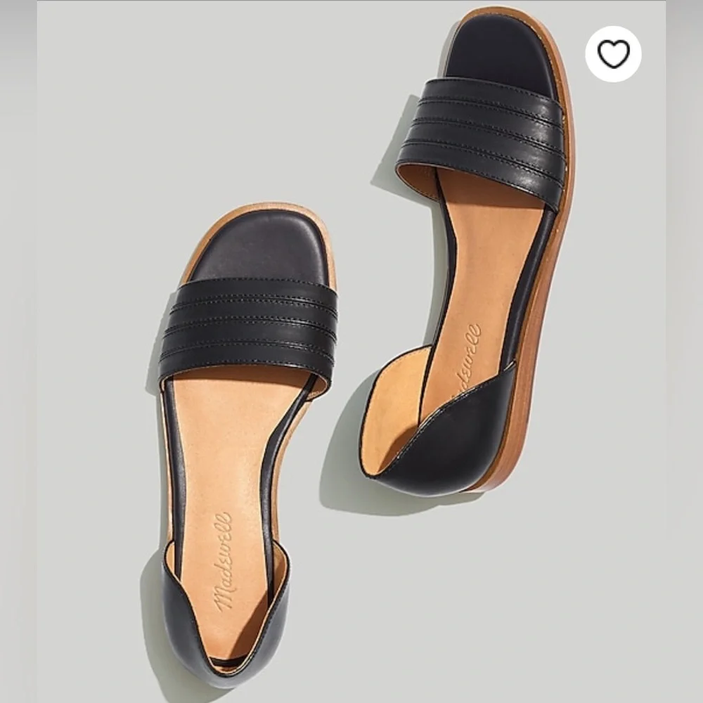 NIB Madewell Pieced D’Orsay Leather Flats aka The Nelda D’Orsay in True Black 10 - Picture 1 of 4